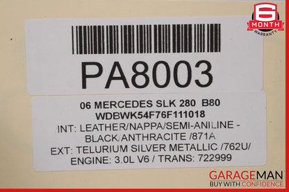 05-11 Mercedes R171 SLK280 SLK350 Front Left Side Top Upper Seat Cushion Black