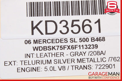 03-12 Mercedes R230 SL500 Right Convertible Roof Catch Latch Lock w/ Sensor OEM