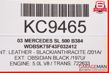 03-06 Mercedes R230 SL500 Front Left Driver Seatbelt Seat Belt Retractor OEM