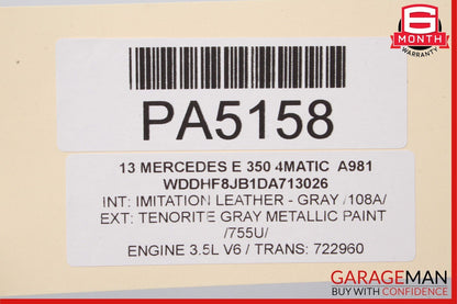 10-13 Mercedes W212 E350 Front Left Interior Door Panel Cover Assembly Grey