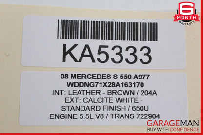 07-13 Mercedes W221 S550 S63 AMG Trunk Locking Hydraulic Pull Down Pump Assembly
