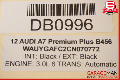 12-15 Audi A7 Quattro Sunroof Sun Roof Rail Frame Track Panel w/o Glass