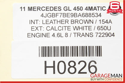 10-13 Mercedes X164 GL450 R350 Front Left Seat Belt Seatbelt Retractor Brown