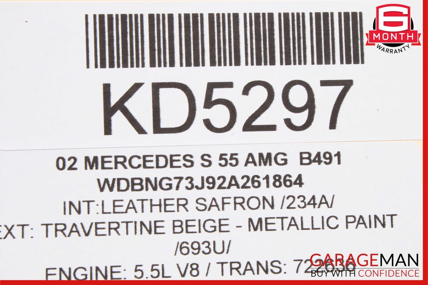 00-06 Mercedes W220 S55 AMG S430 S500 Rear Right Side Exterior Door Handle OEM