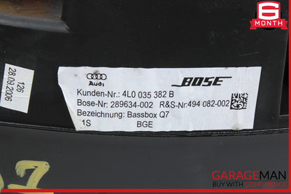 07-15 Audi Q7 Rear Subwoofer Sub Woofer Audio Speaker 4L0035382B OEM