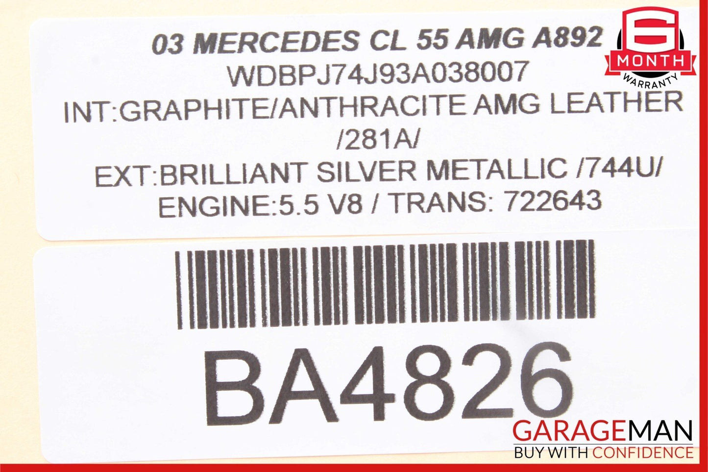 00-06 Mercedes W215 CL55 S500 Parktronic Parking Control Module 0335453332 OEM