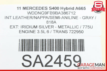 10-13 Mercedes W221 S400 S65 AMG Front Right Side Seat Occupant Sensor Module