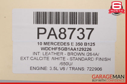 10-13 Mercedes W212 E350 E550 Front Right Side Interior Door Panel Cover Brown