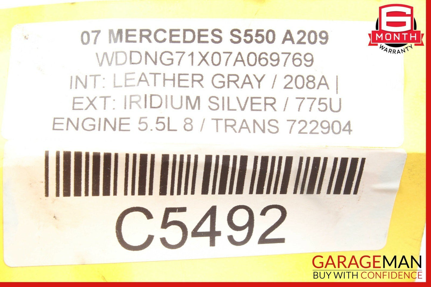06-10 Mercedes W221 S550 CL550 Front Right Engine Timing Chain Cover Plate