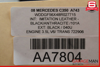 08-14 Mercedes W204 C250 C350 Rear Right Side Door Window Regulator Motor Unit