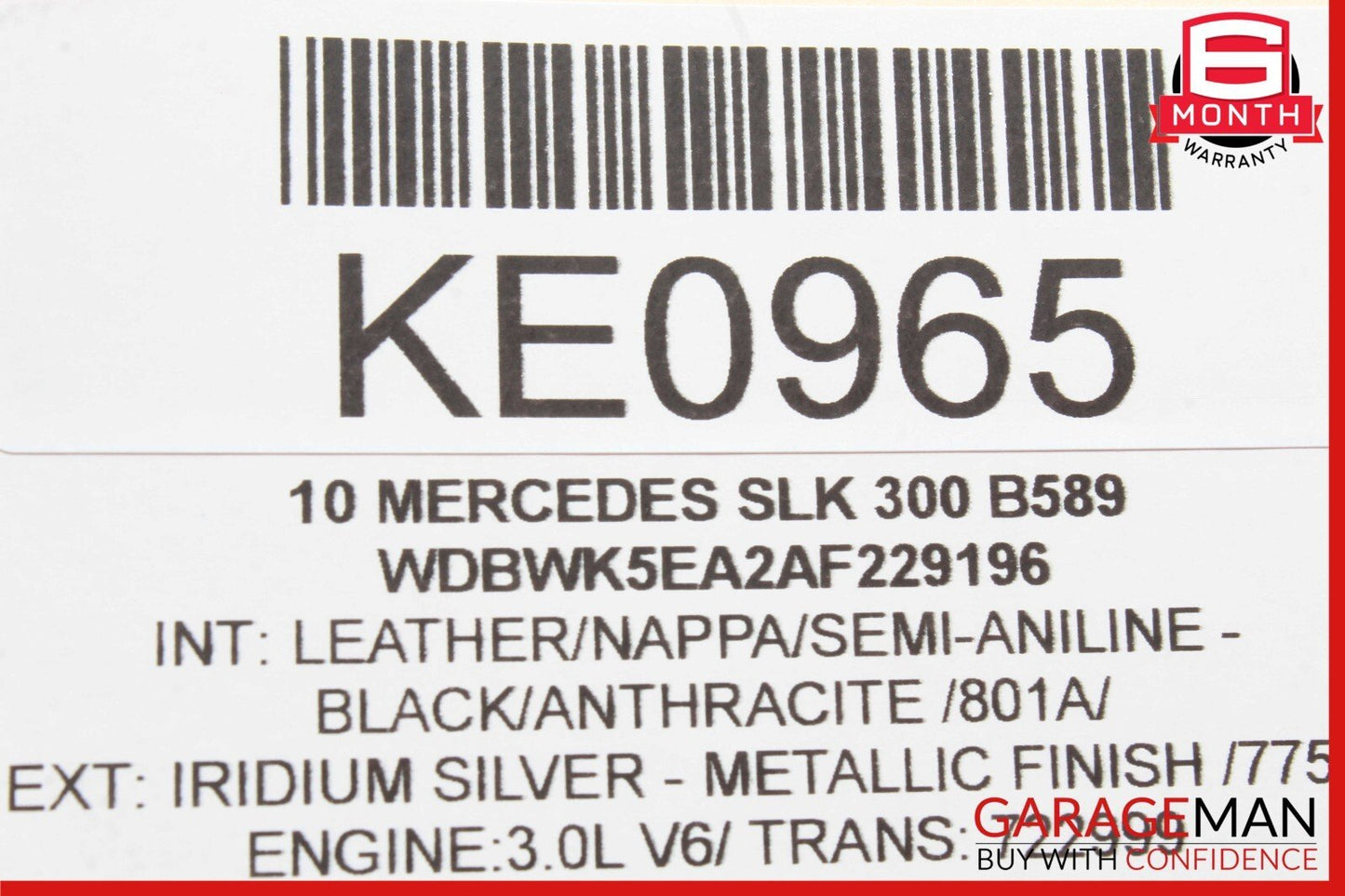 09-11 Mercede R171 SLK300 SLK55 AMG Front Right Side Door Control Module Unit