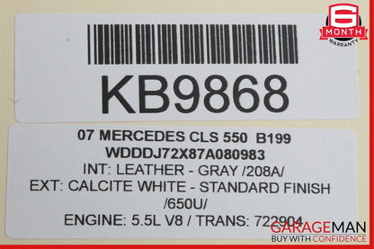 07-09 Mercedes W219 CLS500 Front Right Seatbelt Seat Belt Retractor OEM