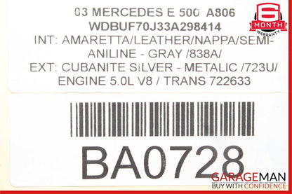 03-09 Mercedes W211 E320 E500 E63 AMG Rear Right Side Door Control Module Unit