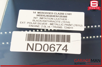 14-18 Mercedes W117 CLA250 Rear Left Driver Side Door Window Glass OEM
