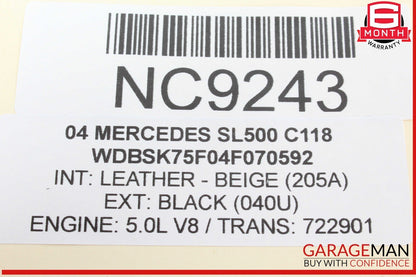04-08 Mercedes R230 SL500 SL55 AMG Front Left Side Door Rear View Mirror OEM