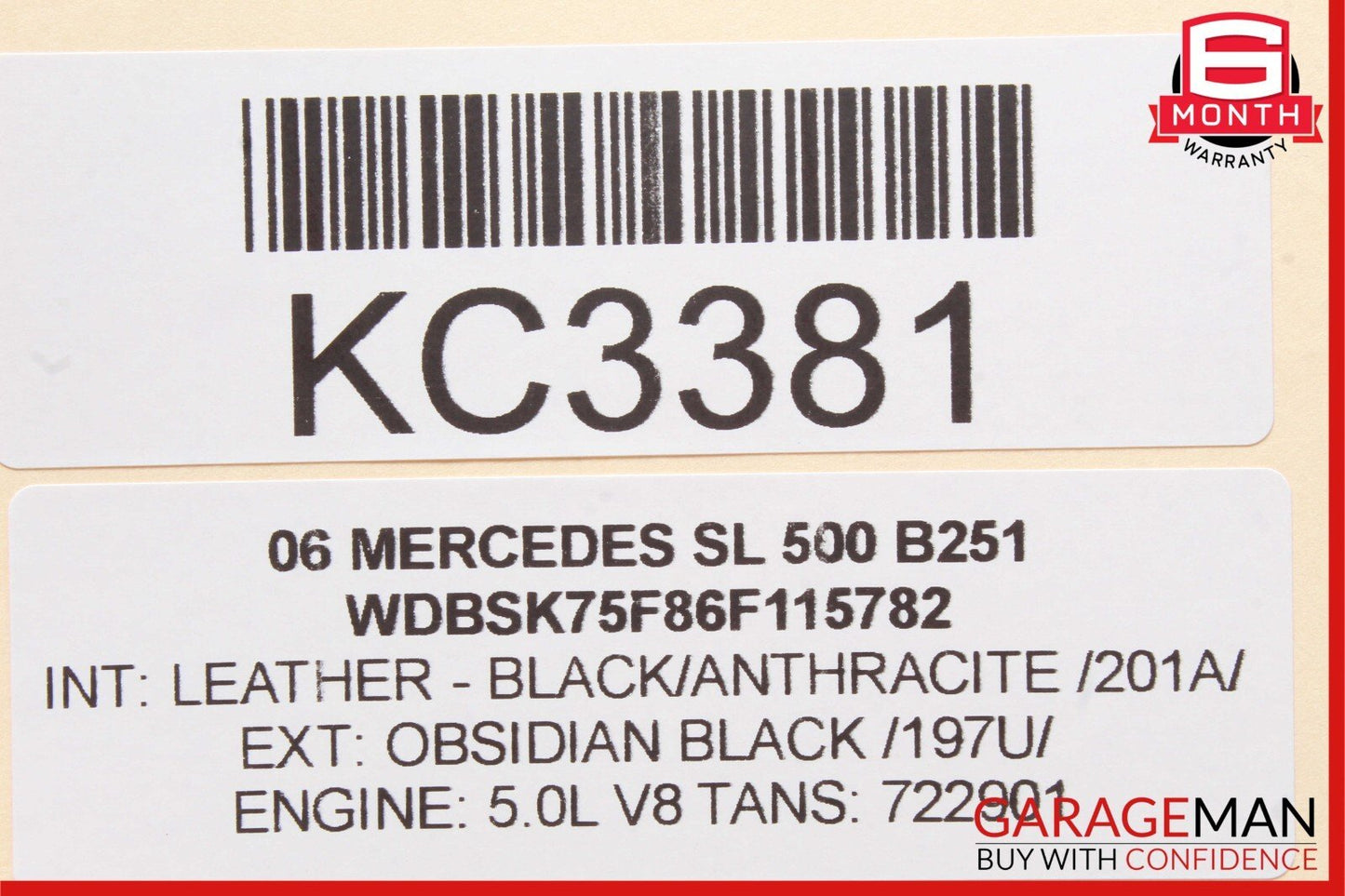 03-12 Mercedes E550 E350 G500 G55 AMG Steering Wheel Airbag Air Bag SRS Black