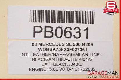 03-08 Mercedes R230 SL500 Engine Radiator A/C AC Air Condenser Assembly OEM