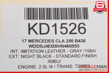 14-18 Mercedes W117 CLA250 Rear Right Top Upper Seat Cushion Cover Assembly OEM