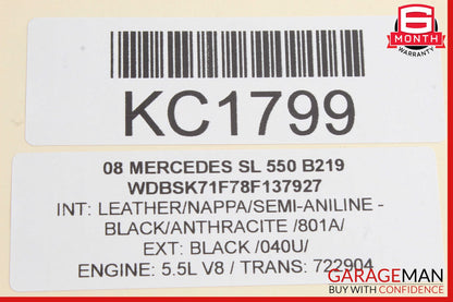 03-12 Mercedes R230 SL550 SL55 Under Seat Control Module Right Side OEM