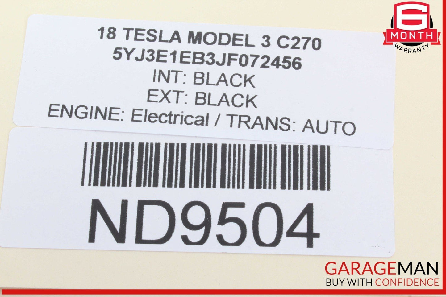 17-23 Tesla Model 3 Front Left Driver Side Window Regulator Motor 403115D OEM