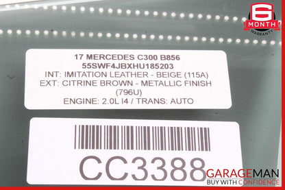 15-20 Mercedes W205 C300 C350e Front Left Side Door Window Auto Glass OEM