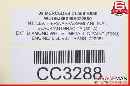 07-10 Mercedes W216 CL550 Front Right Side Top Upper Seat Cushion OEM