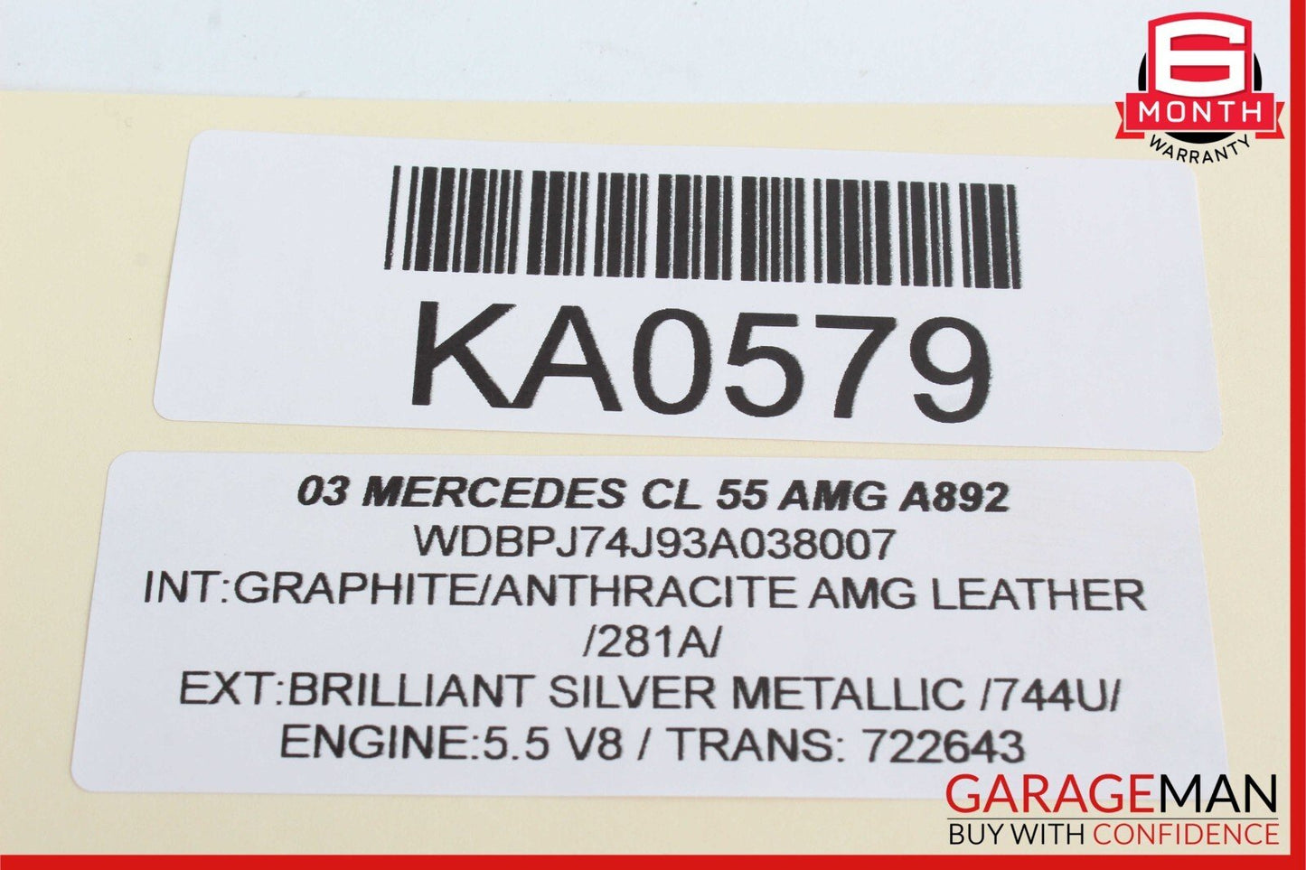 03-12 Mercedes W215 CL55 AMG CL500 Front Left Driver Door Window Regulator Motor