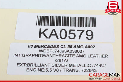 03-12 Mercedes W215 CL55 AMG CL500 Front Left Driver Door Window Regulator Motor