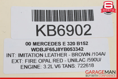 98-02 Mercedes W210 E320 Rear Left Driver Side Exterior Door Handle OEM