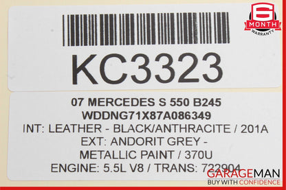 07-09 Mercedes W221 S550 Front Right Side Seatbelt Seat Belt Retractor Black