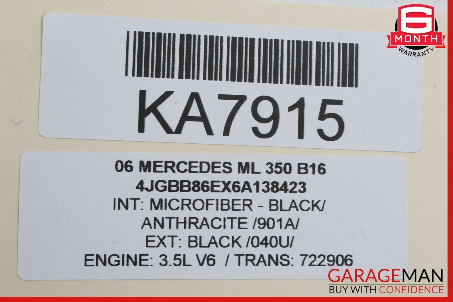 06-12 Mercedes W164 ML450 Second 2nd Row Rear Left Side Seatbelt Retractor Black