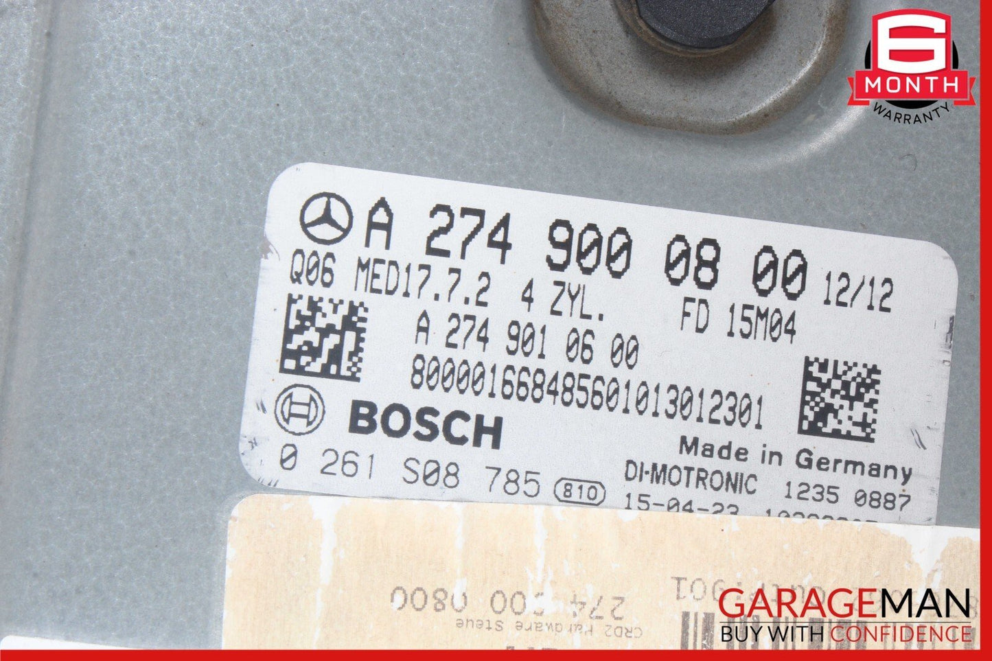 15-20 Mercedes W205 C300 GLC350e E300 M274 2.0L ECU ECM Engine Control Module