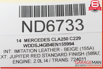 14-20 Mercedes W117 CLA250 C300 SLC300 Rear Trunk Tailgate Release Open Handle