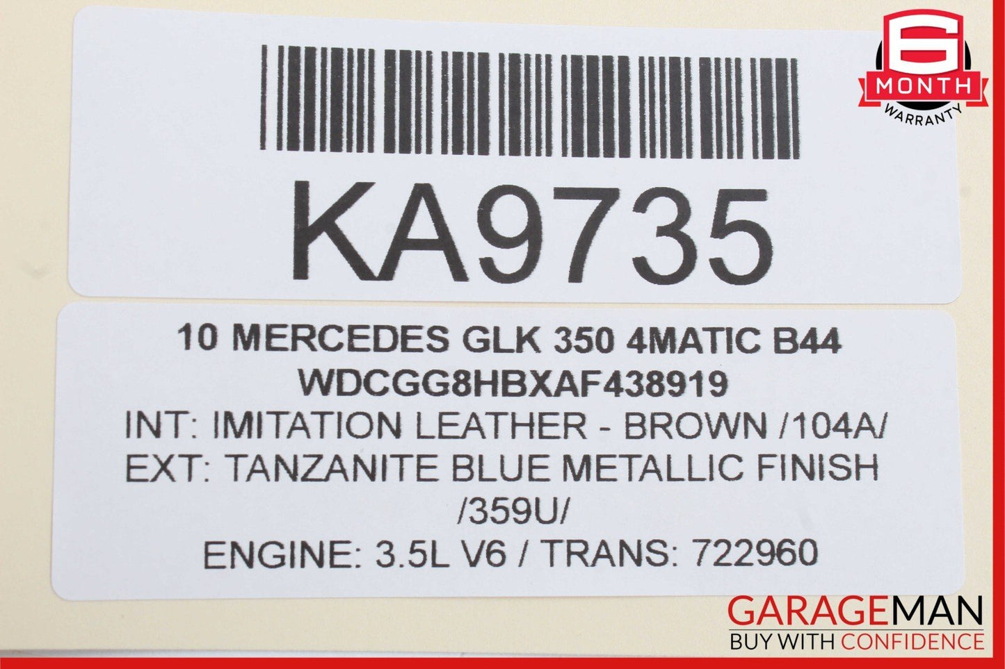 08-12 Mercedes X204 GLK350 C280 C300 3 Spoke Steering Wheel 2044601203 Black OEM