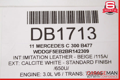 08-14 Mercedes W204 C300 Base Left Rocker Panel Side Skirt Molding Cover Black