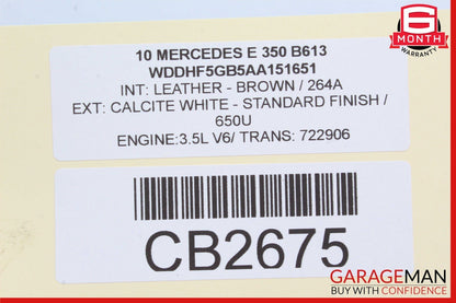 06-13 Mercedes W212 E350 S550 Front Right Engine Timing Chain Cover Plate OEM