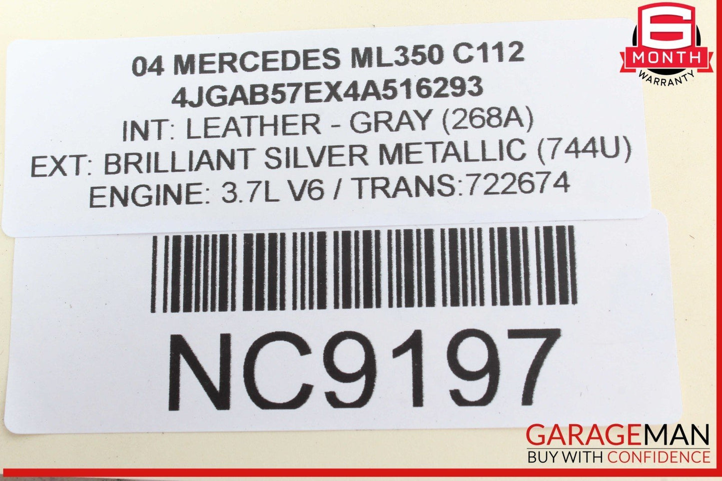 02-05 Mercedes W163 ML350 ML320 Rear Right Passenger Side Tail Light Lamp OEM