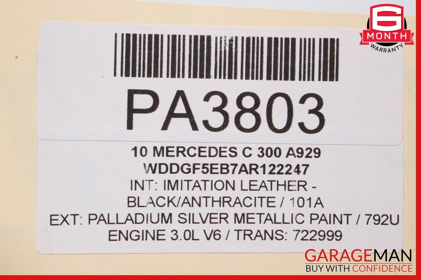 08-11 Mercedes W204 C300 Right Side Rocker Skirt Molding Trim Panel OEM