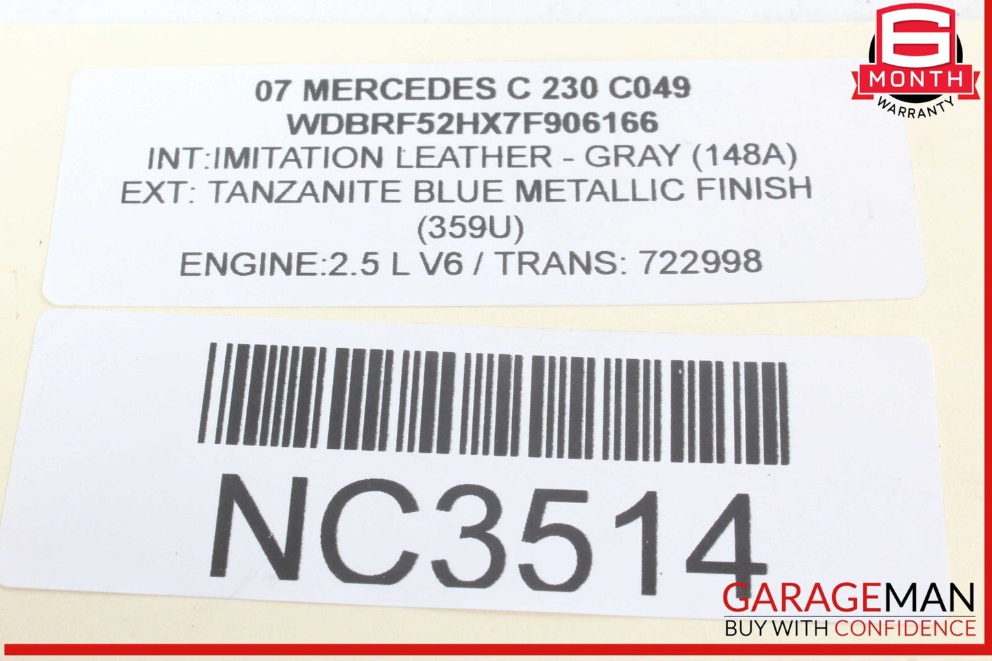 01-07 Mercedes W203 C230 C350 Front Left Driver Side Headlight Support Bracket
