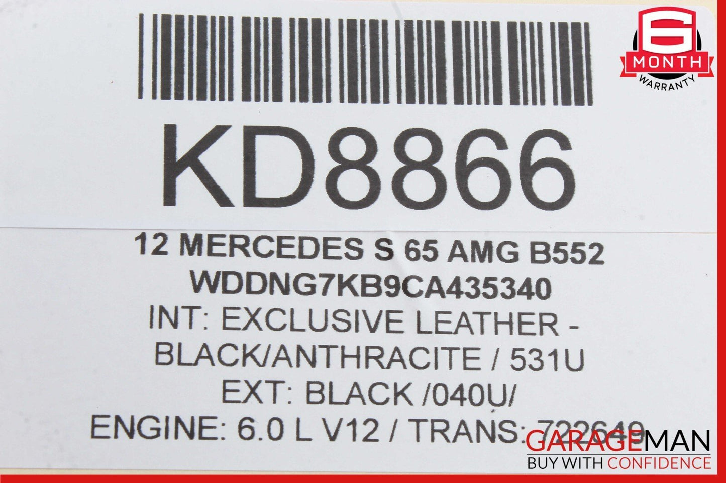 10-13 Mercedes W221 S65 AMG Front Right Side Seatbelt Seat Belt Retractor OEM