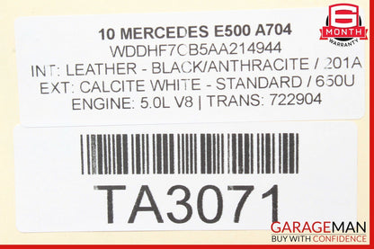 10-16 Mercedes W212 E500 Rear Left Driver Side Exterior Door Shell White OEM