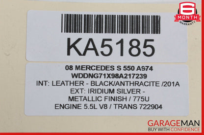 07-14 Mercedes W221 S550 Front Right Keyless Go Door Lock Latch Actuator OEM