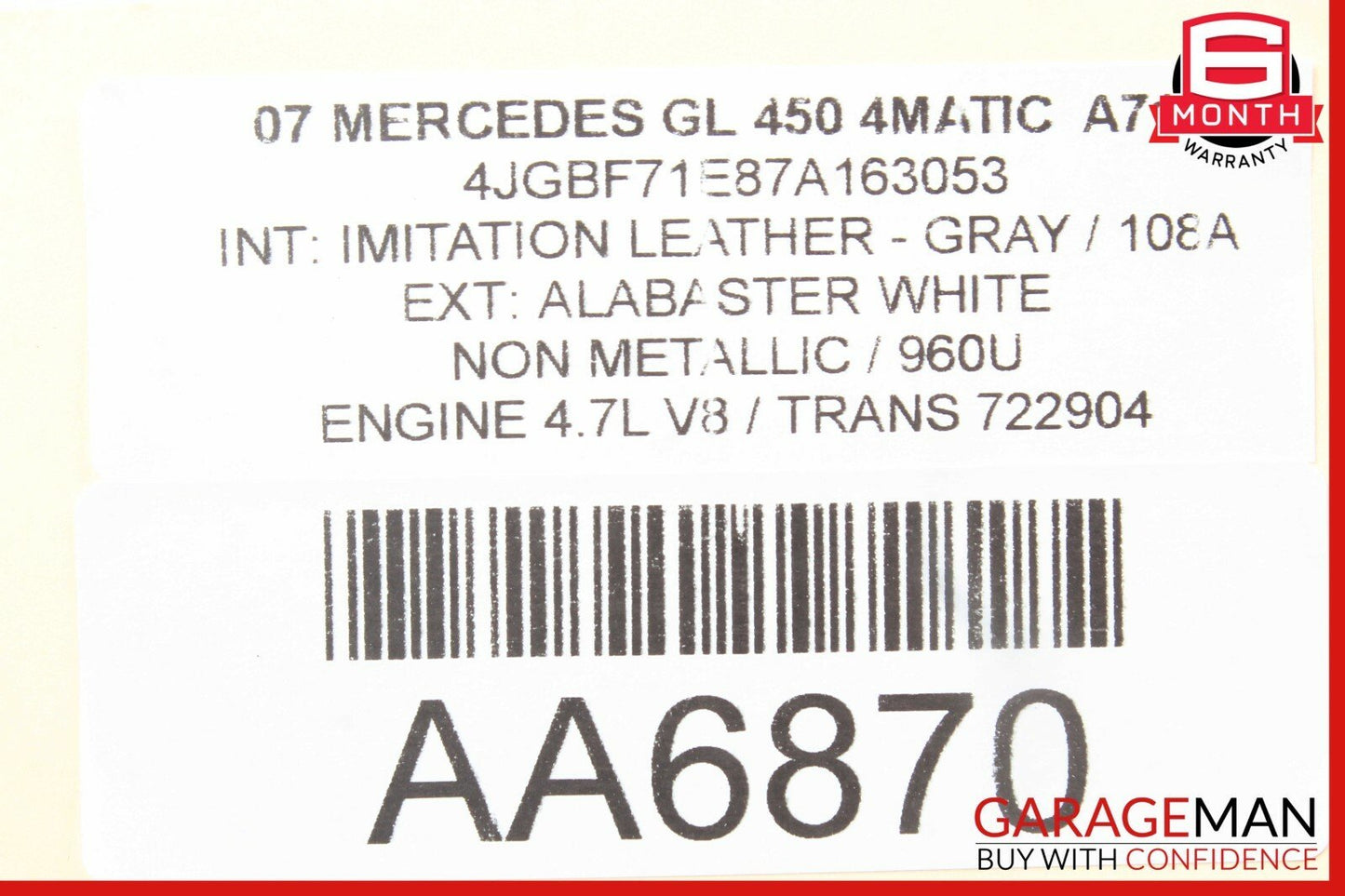 07-12 Mercedes X164 GL450 Rear Right / Left Side Upper Trailing Control Arm OEM