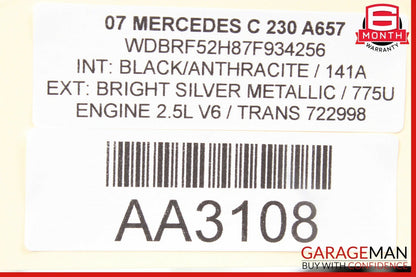 01-07 Mercedes W203 C240 C230 Rear Right Passenger Door Control Module OEM
