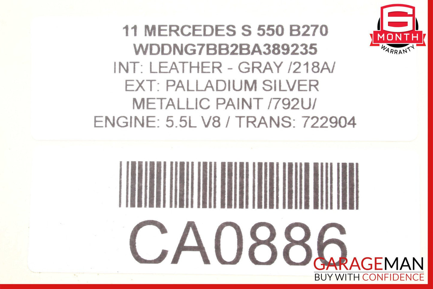 06-13 Mercedes W251 R350 R320 Upper Radiator Support Tie Bar OEM