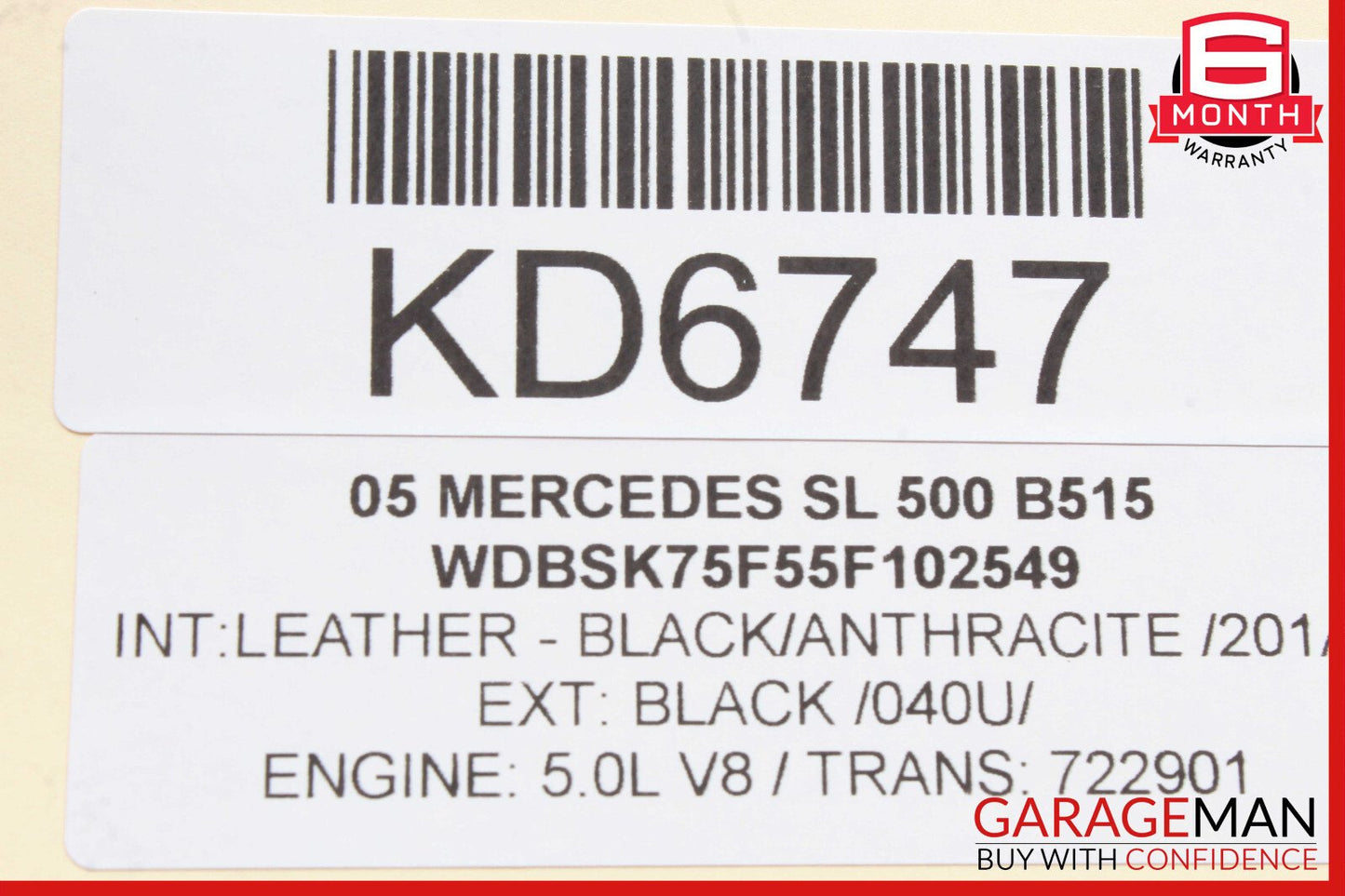 03-06 Mercedes R230 SL500 Front Right Door Handle Keyless Go OEM