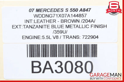 07-09 Mercedes W221 S550 Front Left Side Rear View Door Mirror Tanzanite Blue