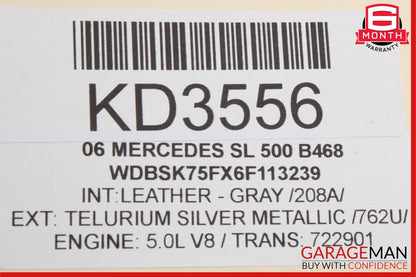 03-08 Mercedes R230 SL500 Right Convertible Hard Roof Top Hinge Frame Assembly
