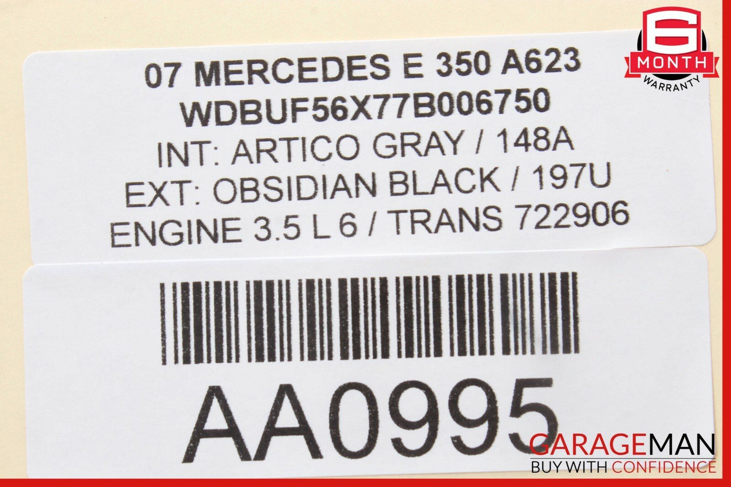 03-11 Mercedes E350 CLS500 Rear Overhead Interior Top Upper Dome Light Lamp Grey