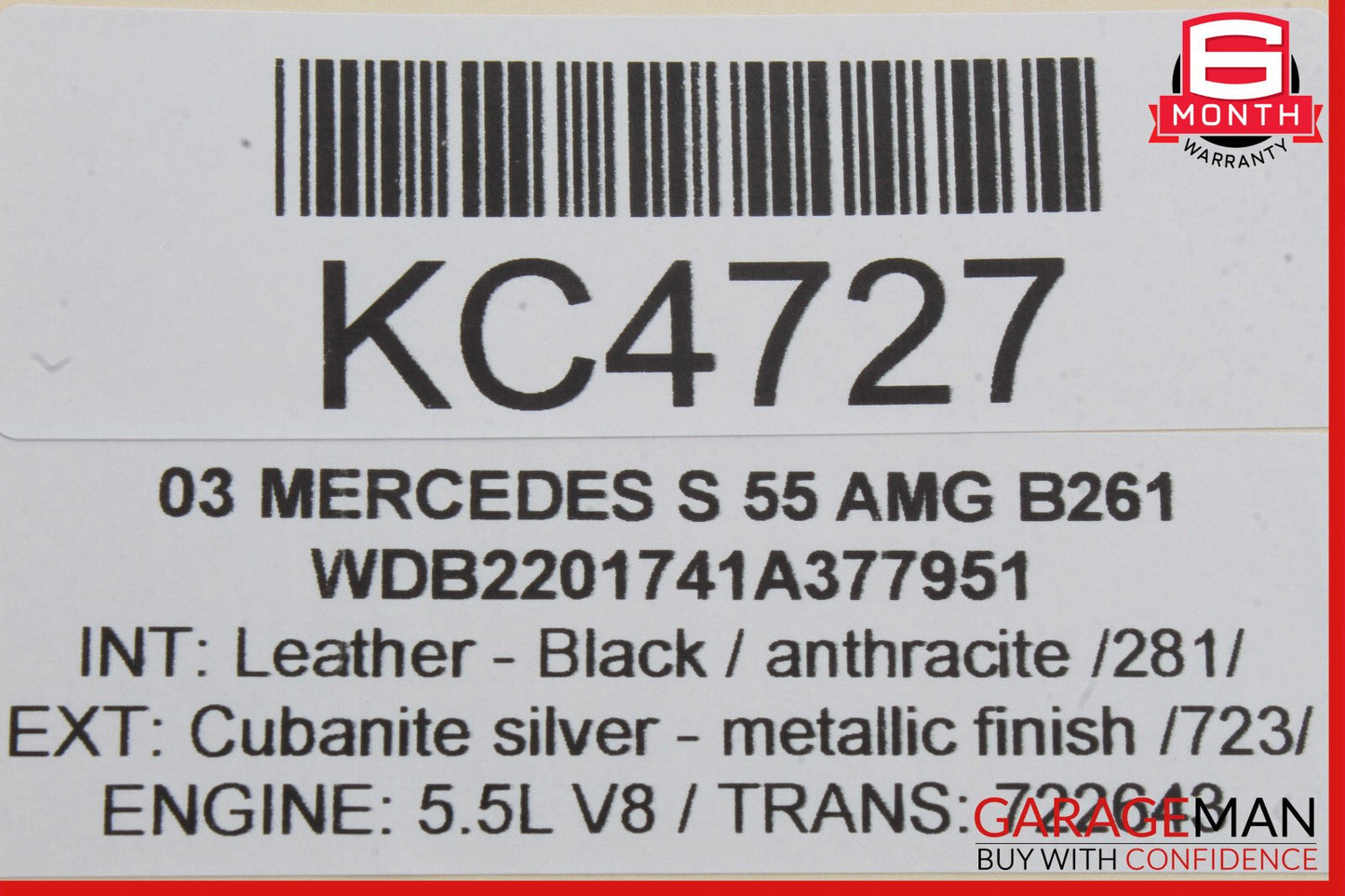 00-06 Mercedes W220 S55 Rear Left Side Keyless Go Entry Antenna OEM